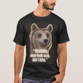 T-shirt Ours souriant - Édition noire (Regardez mignon)