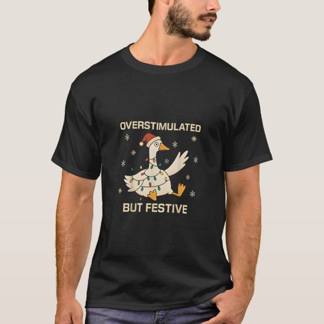 T-shirt Ours stimulé de Noël mais festif  (Devant)