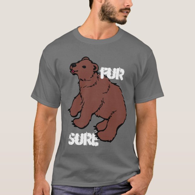 T-shirt Ours sûr de fourrure drôle (Devant)