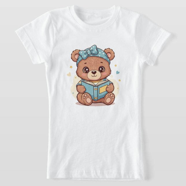 T-Shirt Ourson lisant un livre (Poser)