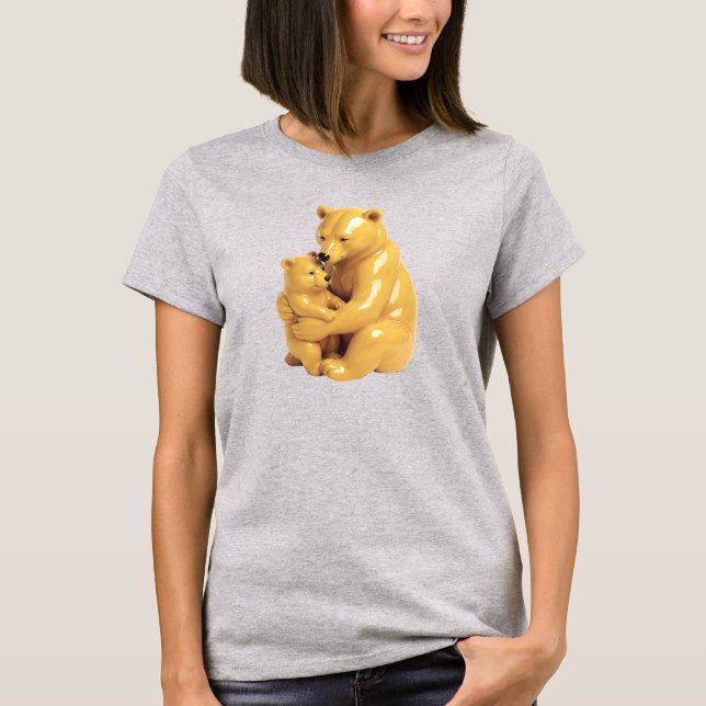 T-shirt Oursons jaunes câlins, Image douce et tendre. (Devant)