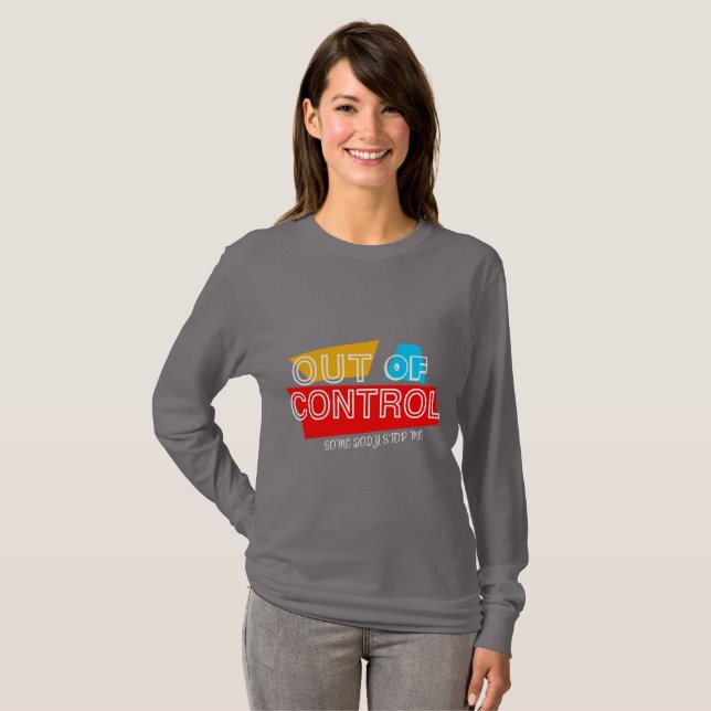 T-shirt Out of Control – Bold Typography Statement Design (Devant entier)
