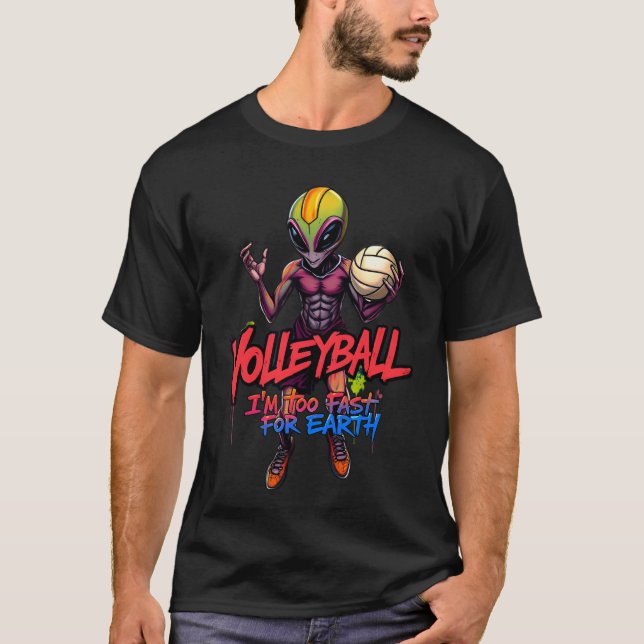 T-shirt Out of This World : Champion de volley-ball Alien  (Devant)