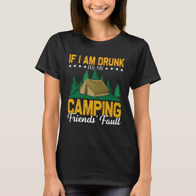 T-shirt outddor camping with friends and drinking in the n (Devant)