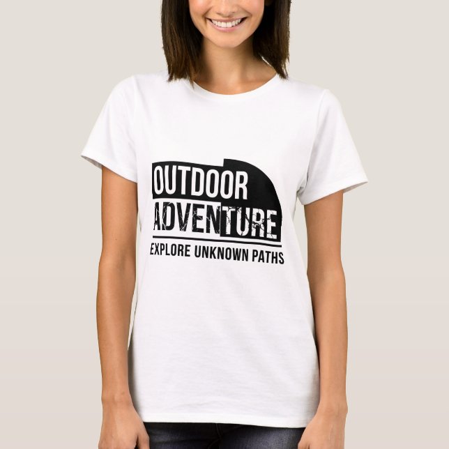 T-shirt Outdoor Adventure – Explore Unknown Paths Motivati (Devant)