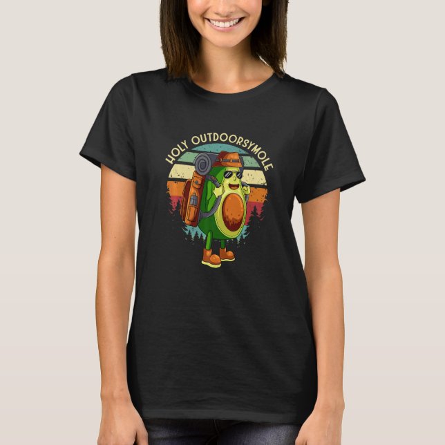 T-shirt Outdoorsy Avocado Hiking Holy Outdoorsymole Guacam (Devant)