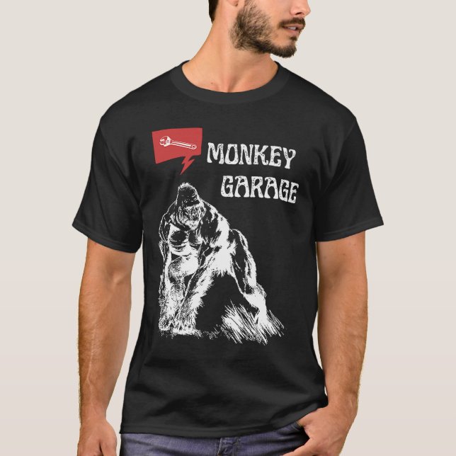 T-shirt Outil de clé de station de gaz Monkey Garage (Devant)