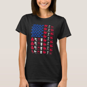 T-shirt Outil de photographe Fierté du drapeau américain 4