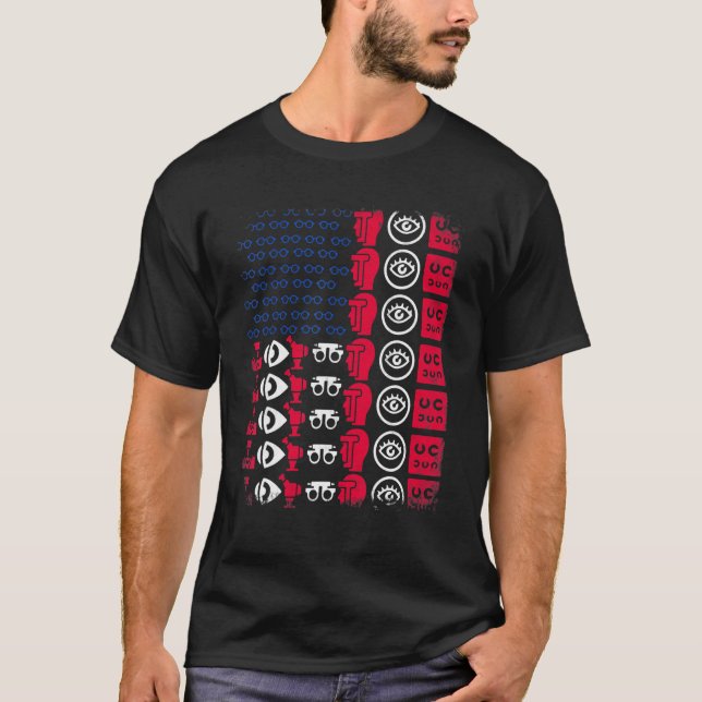 T-shirt Outil d'opticien Drapeau Américain Fierté 4 Juille (Devant)