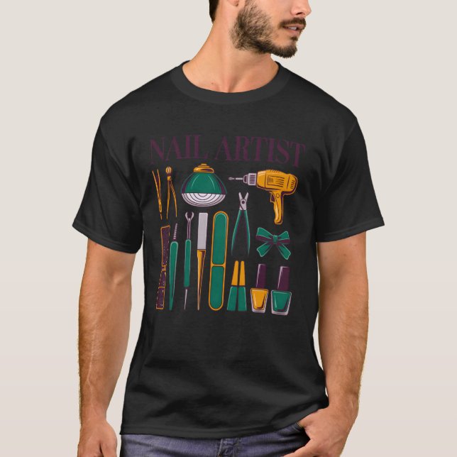 T-shirt Outils d'artiste d'ongles Graphique pour manucures (Devant)