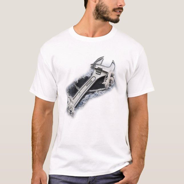 T-shirt Outils d'atelier de chemise déchirée (Devant)