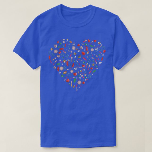 T-shirt Outils De Boulangerie En Forme De Coeur Filles Fem (Design devant)