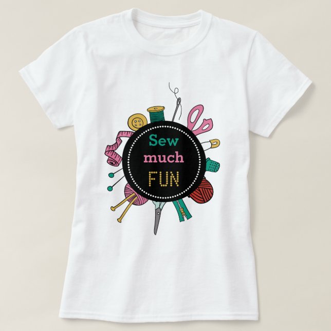 T-shirt outils de couture et d'artisanat mignons d (Design devant)