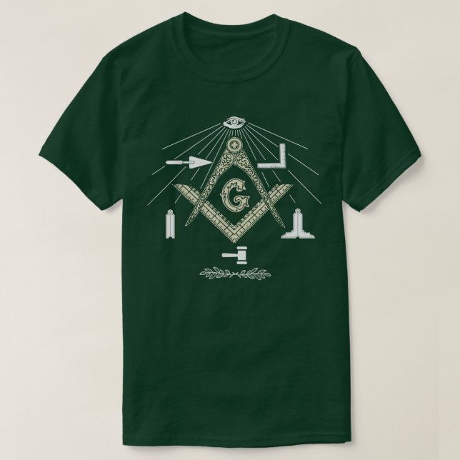 T-shirt Outils De Freemason Avec Dieux Tous Voir Les Pères (Design devant)