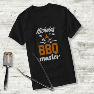 T-shirt Outils de grillage maître BBQ Typographie personna