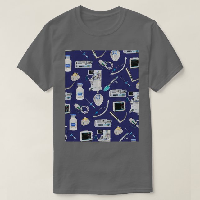 T-shirt Outils de l'ESPACE de commerce BLEUE Anesthésie (Design devant)
