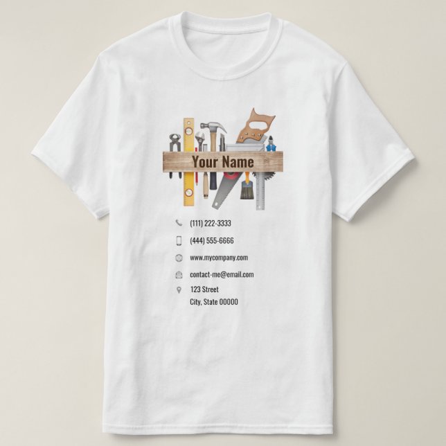 T-shirt Outils de menuiserie personnalisables (Design devant)