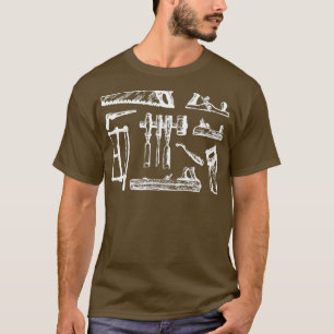 T-shirt Outils de travail du bois vintage