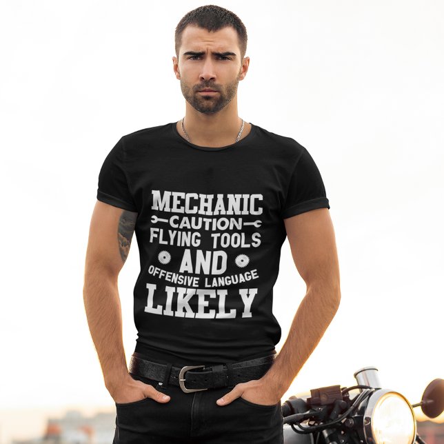 T-shirt Outils de vol de prudence mécanique amusant Noir (Créateur téléchargé)