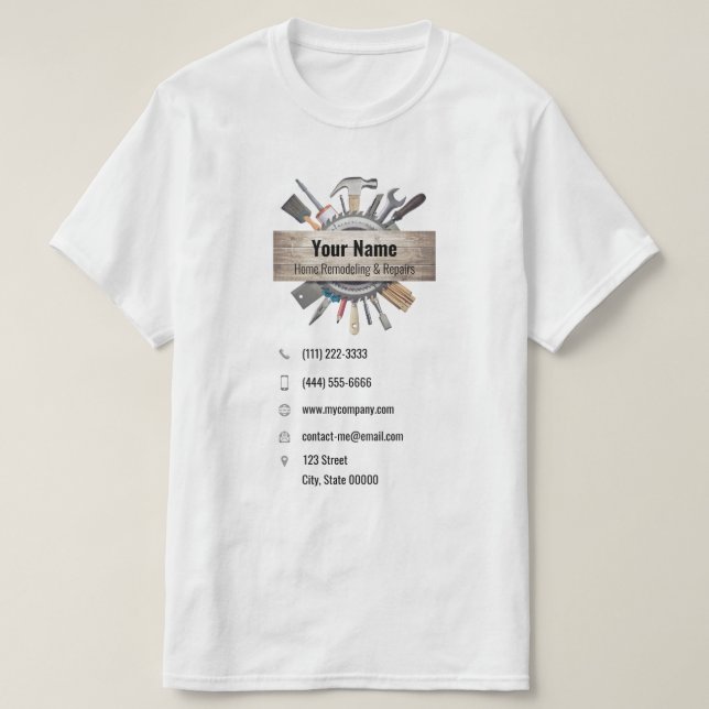 T-shirt Outils d'entrepreneur de bricolage personnalisable (Design devant)