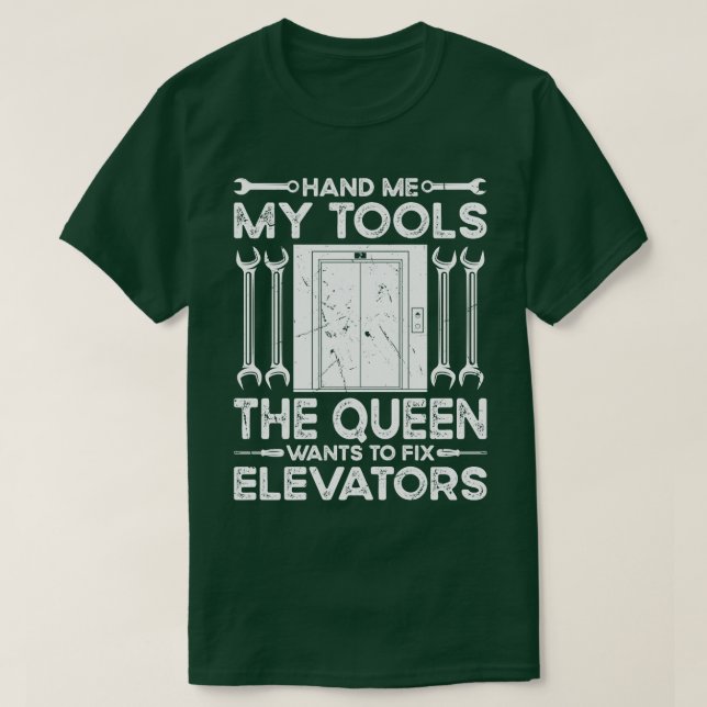 T-shirt Outils d'entretien d'ascenseur Mécanique d'ascense (Design devant)