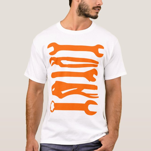 T-shirt Outils - Orange (Devant)