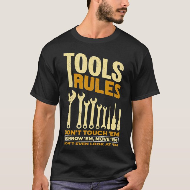 T-shirt Outils Règles Fière Handyman Mécanicien Outil Cade (Devant)