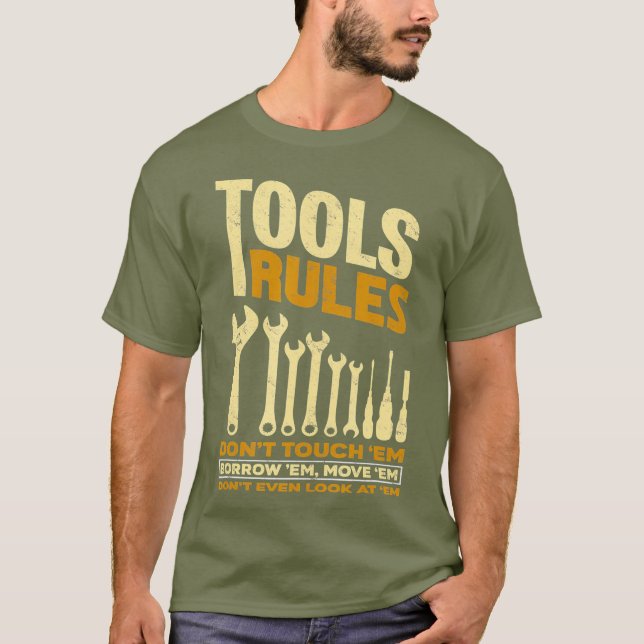 T-shirt Outils Règles - Fière Handyman Mécanique Outil Cad (Devant)