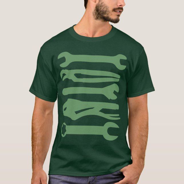 T-shirt Outils - Vert armée (Devant)