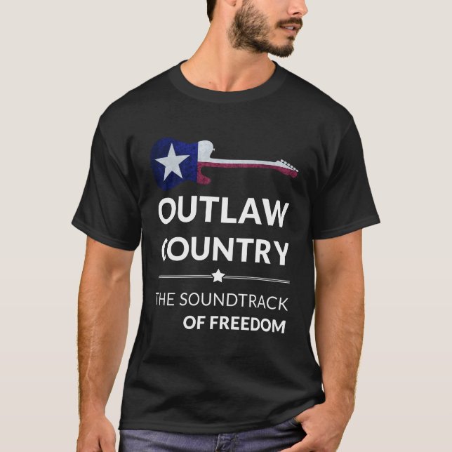 T-shirt Outlaw Country La Soundtrack De Freedom Guitar (Devant)
