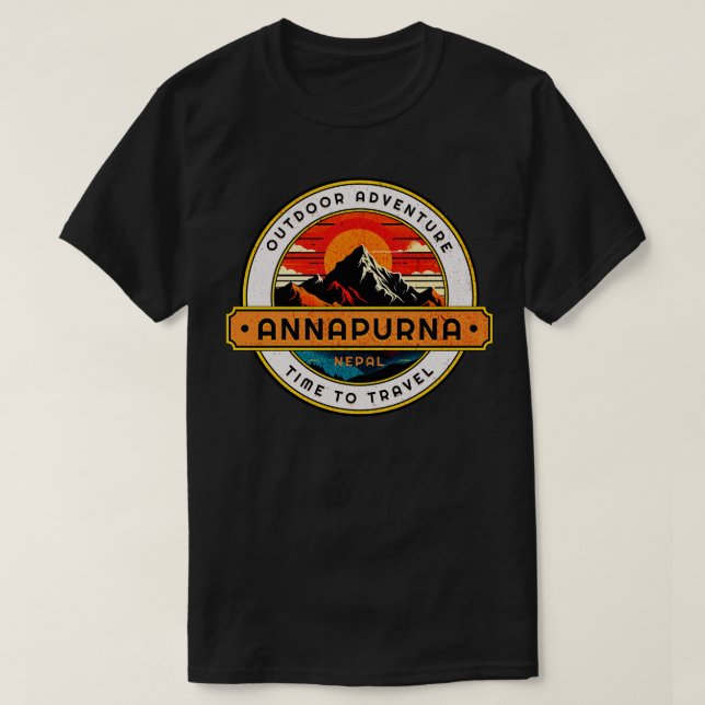 T-shirt Outr Adventure Annapurna Mountain Design (Design devant)