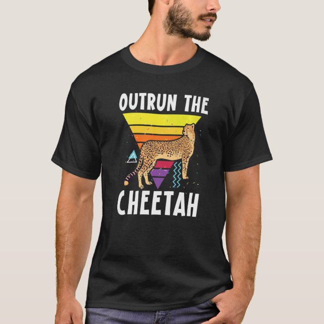 T-shirt Outrun Le Zookeeper animal de la faune de Cheetah (Devant)