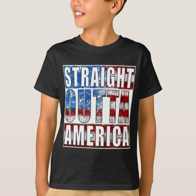 T-shirt Outta droit Amérique (Devant)
