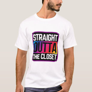 T-shirt Outta droit l'arc-en-ciel de cabinet