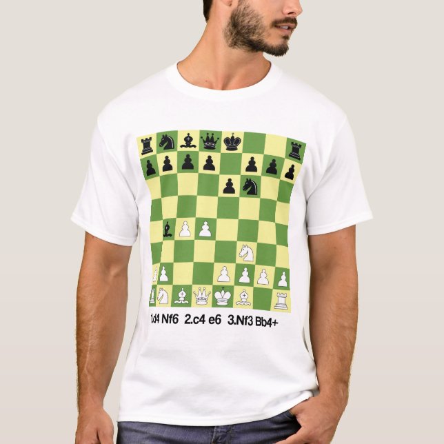 T-shirt Ouverture des échecs de défense bogo-indienne Chem (Devant)