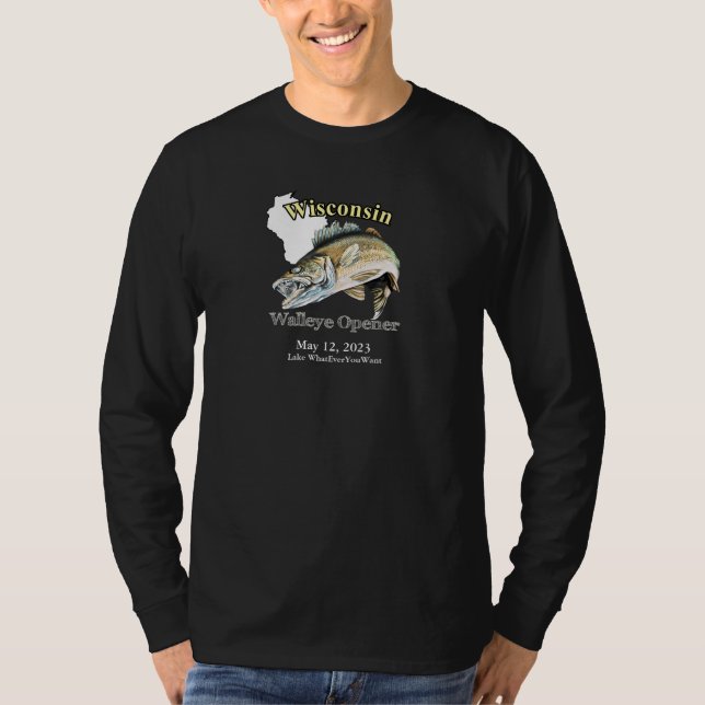 T-shirt Ouvreur de walleye du Wisconsin sur mesure (Devant)