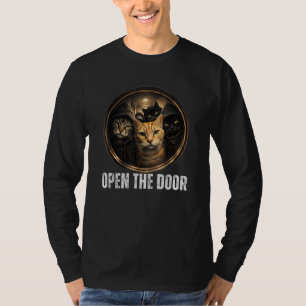T-shirt Ouvrez La Porte Mème De Chat Drôle Design D'humour