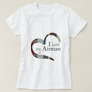 T-shirt Ouvrez le coeur : J'aime mon aviateur