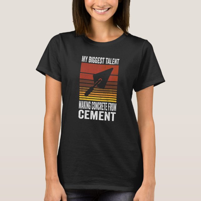 T-shirt Ouvrier cimentier de construction pour un finisseu (Devant)