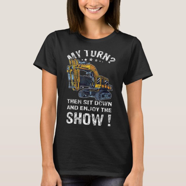 T-shirt Ouvrier de construction de chauffeur d'excavateur  (Devant)