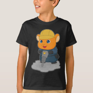 T-shirt Ouvrier de construction Hamster Marteau-piqueur Co