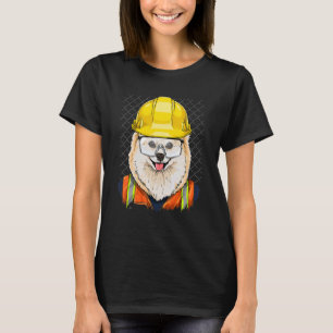 T-shirt Ouvrier de construction Pomeranian Ouvrier Animal