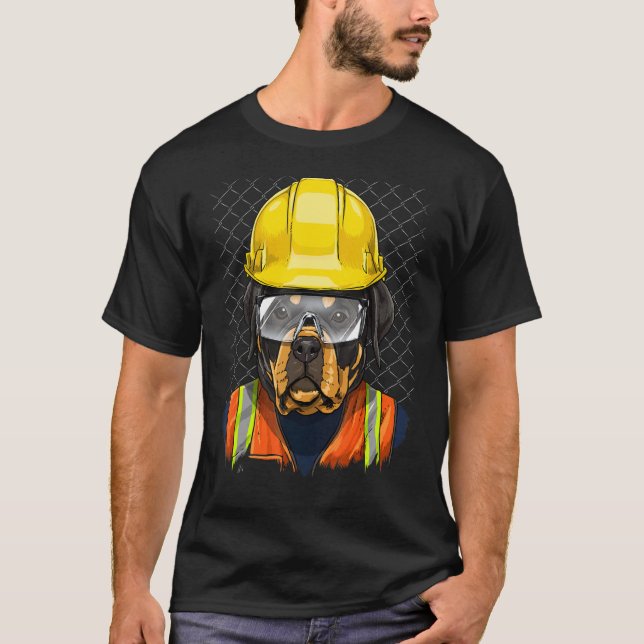 T-shirt Ouvrier de construction Rottweiler Laboratoire Ani (Devant)
