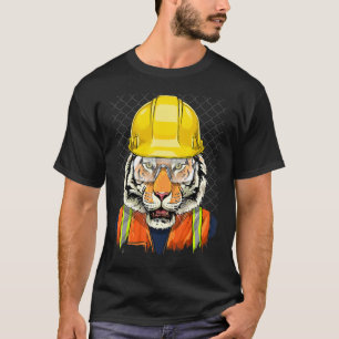 T-shirt Ouvrier du bâtiment Tiger Tiger Ouvrier animal sau