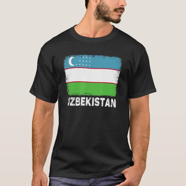 T-shirt Ouzbékistan Drapeau Soutien Ouzbek Personnes Femme (Devant)