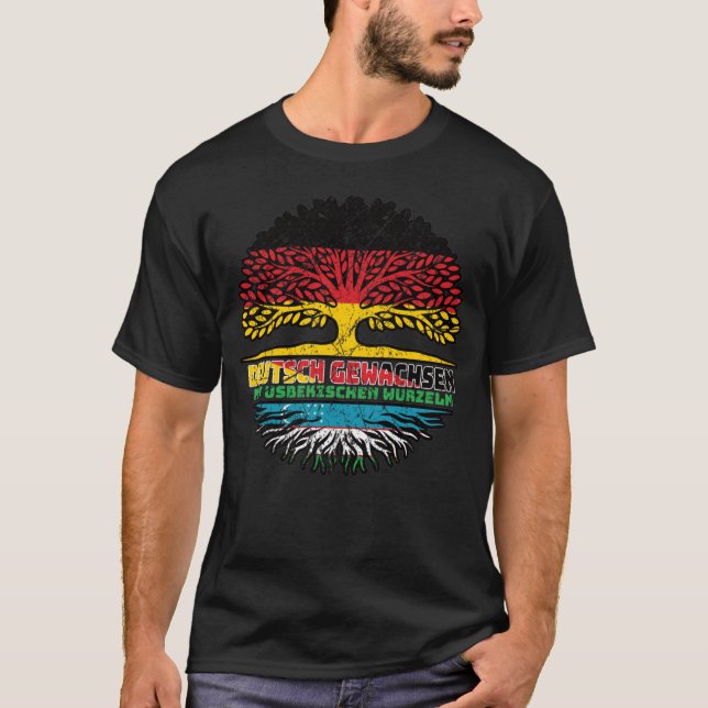 T-shirt Ouzbékistan Usbekisch Deutsch Deutschland Baum (Devant)