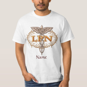 T-shirt Oval Cuivre Caduceus LPN Infirmière