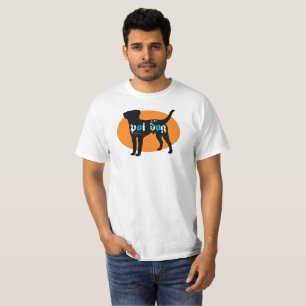 T-shirt Ovale orange de chien d'Hawaï POI