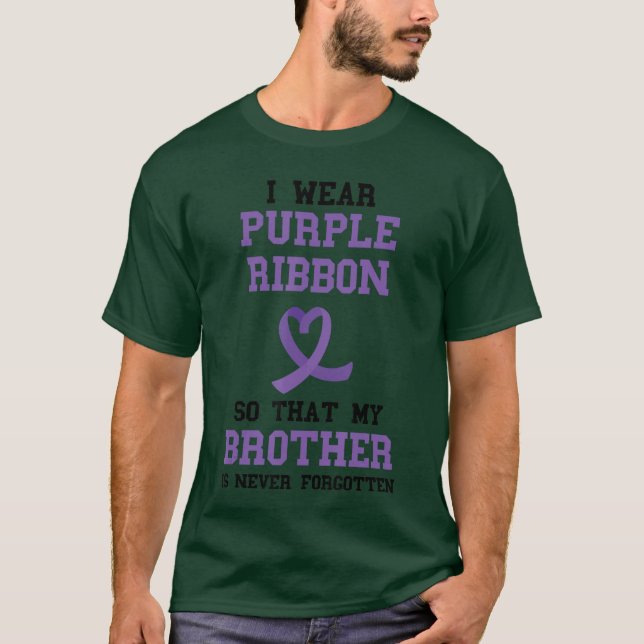T-shirt Overdose Awareness Brother Never Forgotten Purple  (Devant)