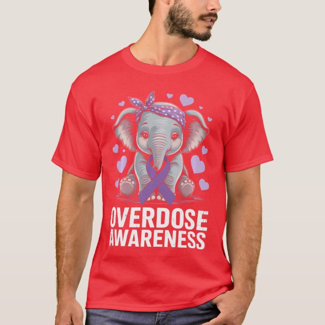 T-shirt Overdose Awareness Cute Elephant Long Sleeve (Devant)